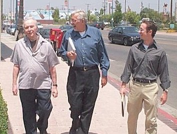 Fred Ebb, Jim Brochu & Bryan Bradford waking down Lankershim Blvd.