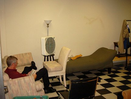 Steve Schalchlin in a dressing room in Dallas.