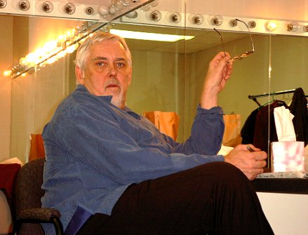 Jim Brochu in a dressing room in Dallas.