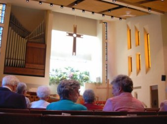 Lake Ave. Baptist Church Rochester NY sanctuary interior.