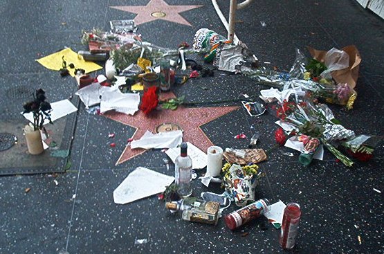 Johnny Cash's Hollywood star memorial after his death.