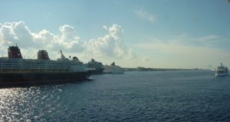 Ships in the harbor of Cozumel