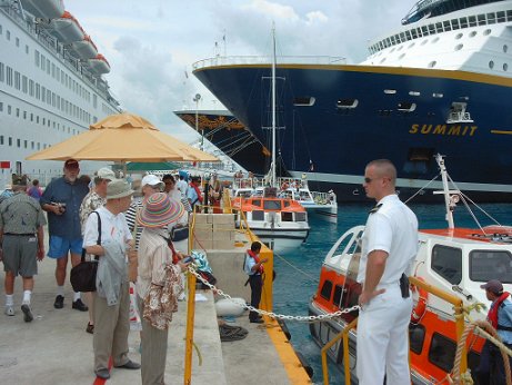 Pier at Cozumel with ships.