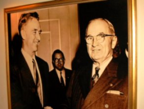 Owner Tom Carey's dad with Harry Truman.