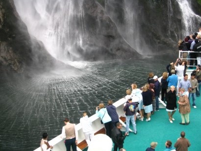 Waterfall in Milford Sound