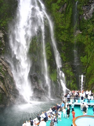 Waterfall in Milford Sound